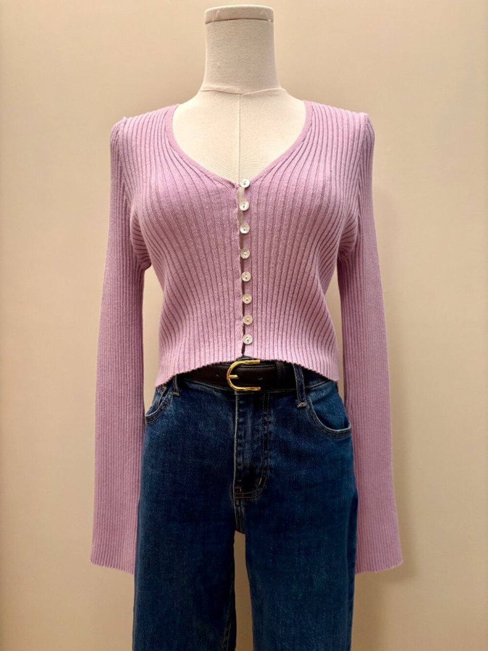 Sincerely Jules Lavender Ribbed Cardigan